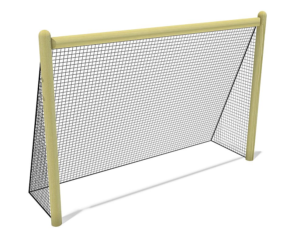 Wooden goal with net, 300x200 cm