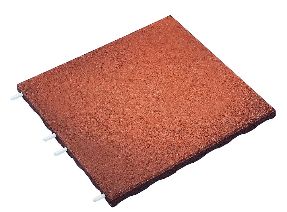 Impact attenuation tile, standard tile - 50x50x7 cm, red-brown