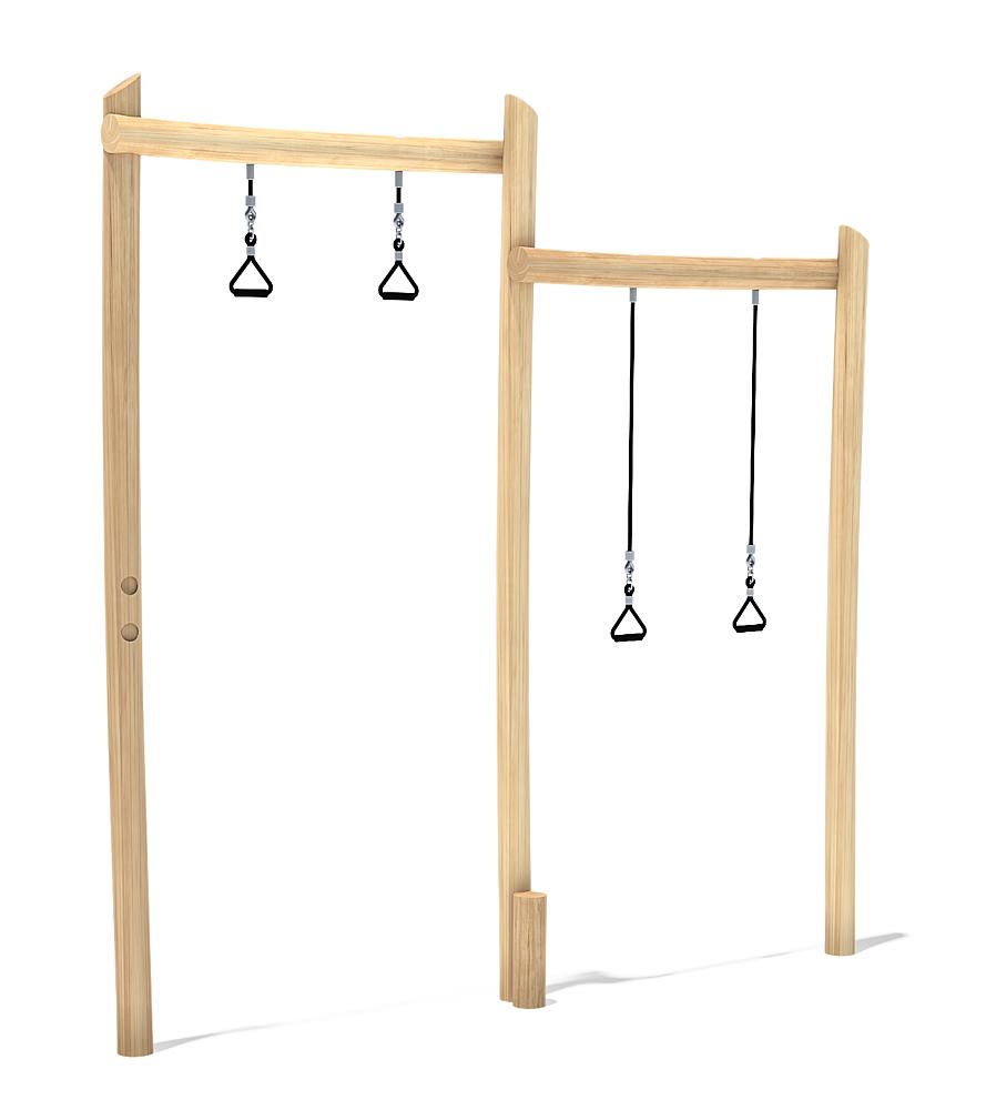Fitness trail pull-ups trainer with rings