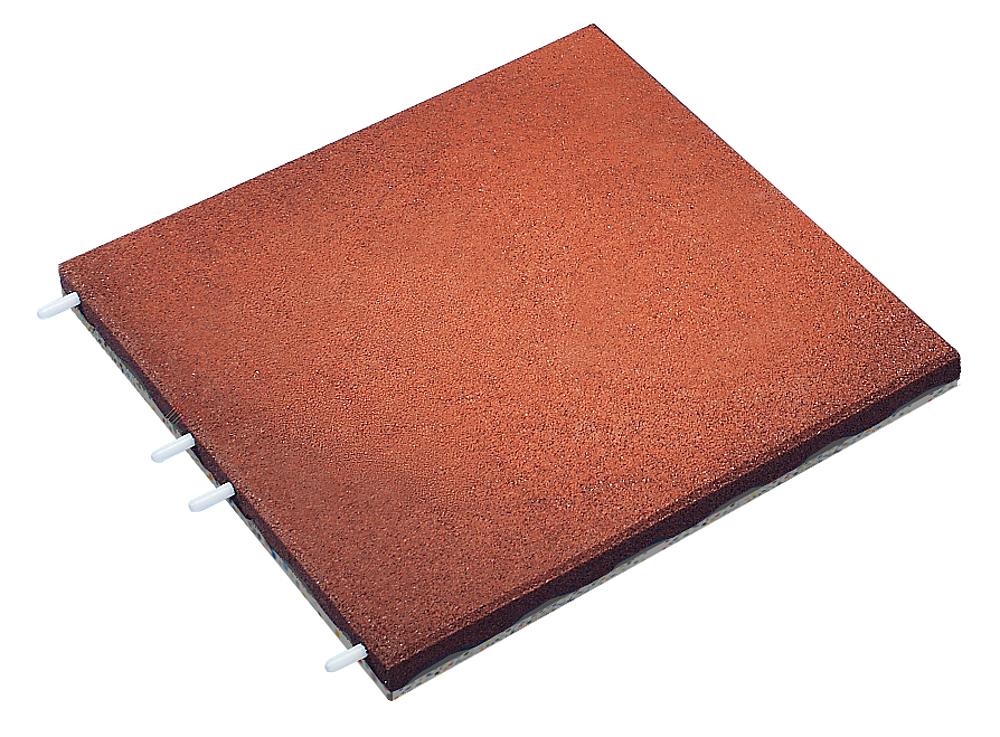 Impact attenuation tile, standard tile - 50x50x9 cm, red-brown