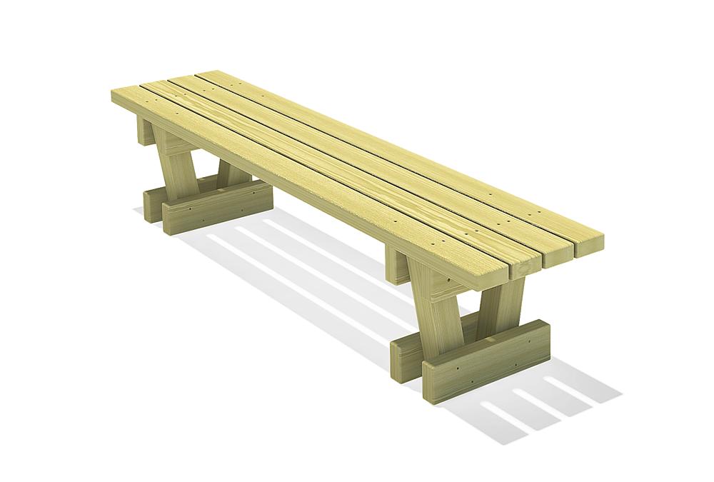 Square timber bench Spessart 200