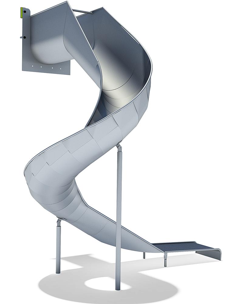 Channel slide 270 degree, spiralled to right, stainless steel, ph 295 cm