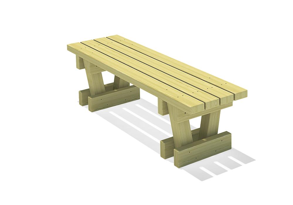 Square timber bench Spessart 150