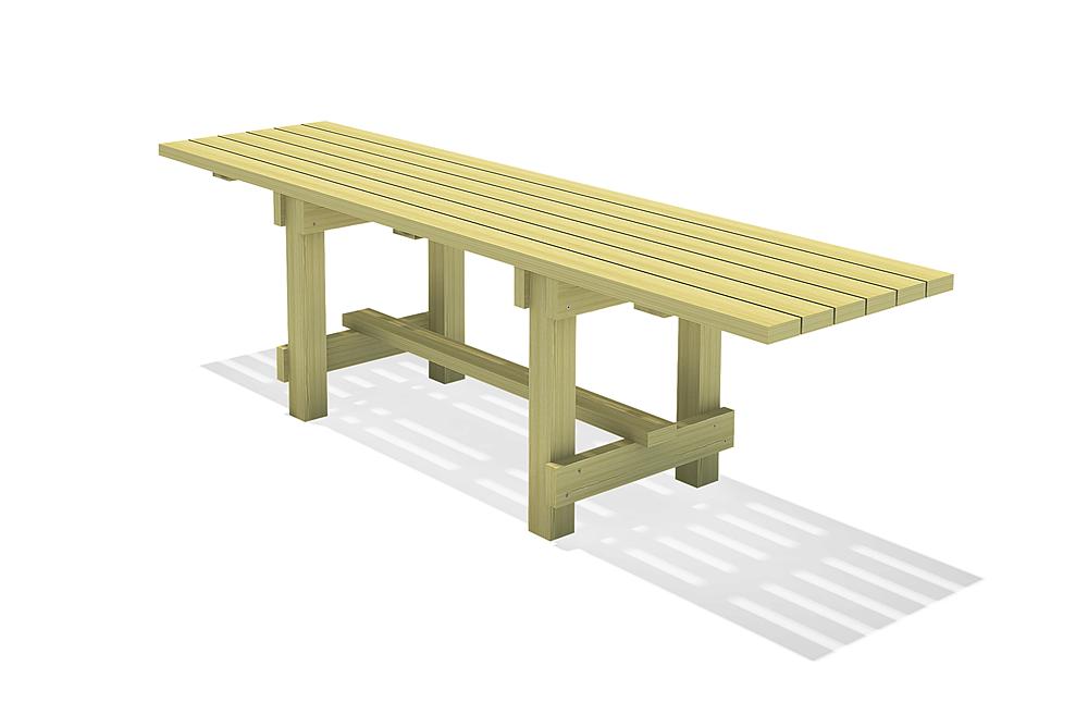 Square timber table Spessart 250 Integration