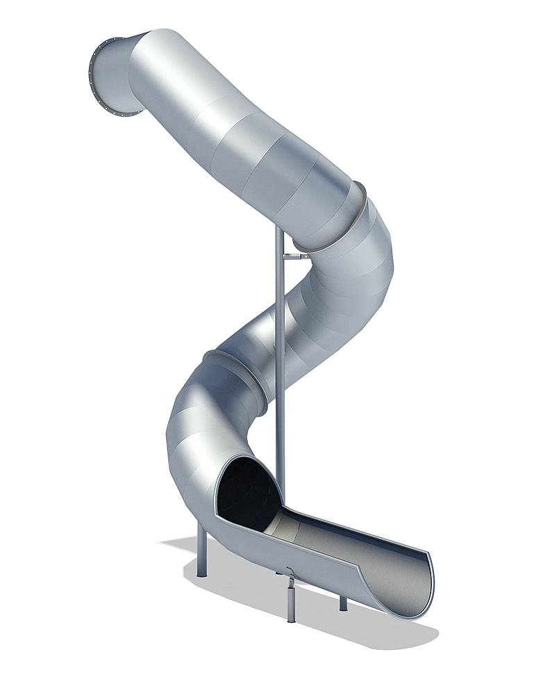 Tubular add-on slide 360 degree, spiralled to left, ph 445 cm