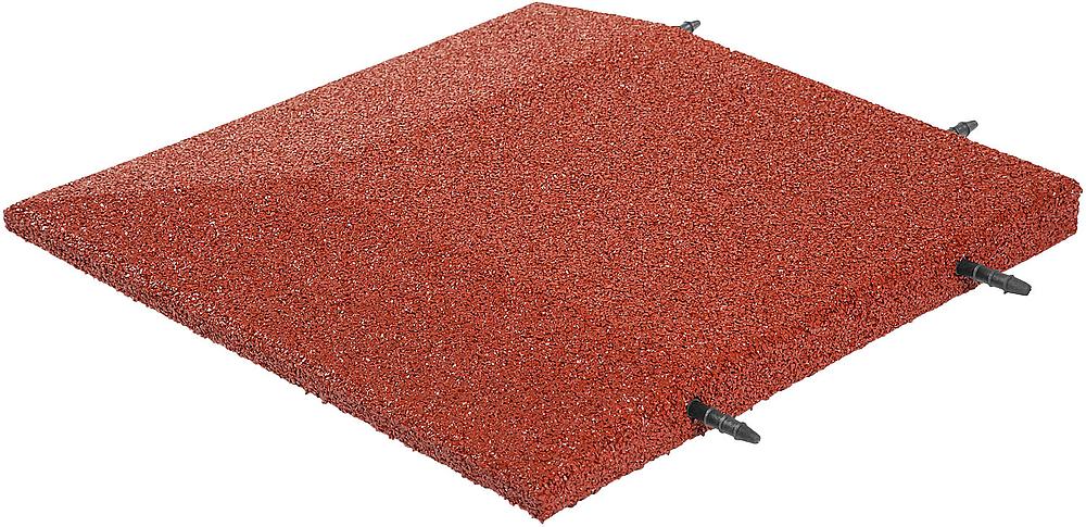 Impact attenuation tile edge corner tile 50x50x5 cm rubber granulate, redbrown