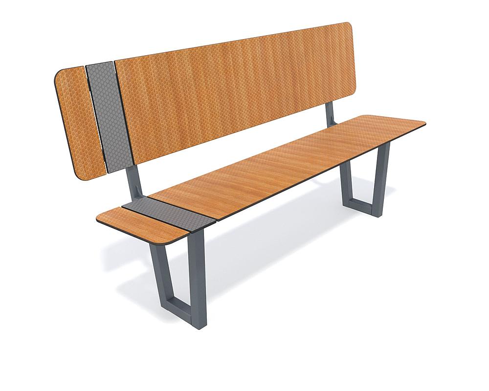 Urbaniq bench with backrest Nalu