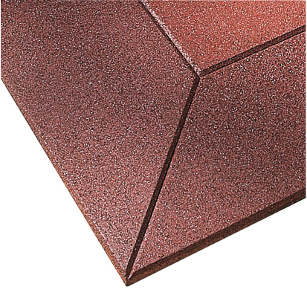 Impact attenuation tile, corner tile - 100x25x2/5 cm, red-brown