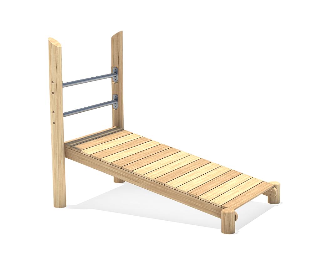 Fitness trail sit-up bench sloped